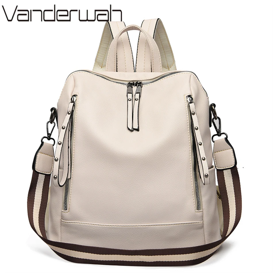 School Backpack Teen - Marke Luxus Rucksäcke Weichem Leder Wasserdichte