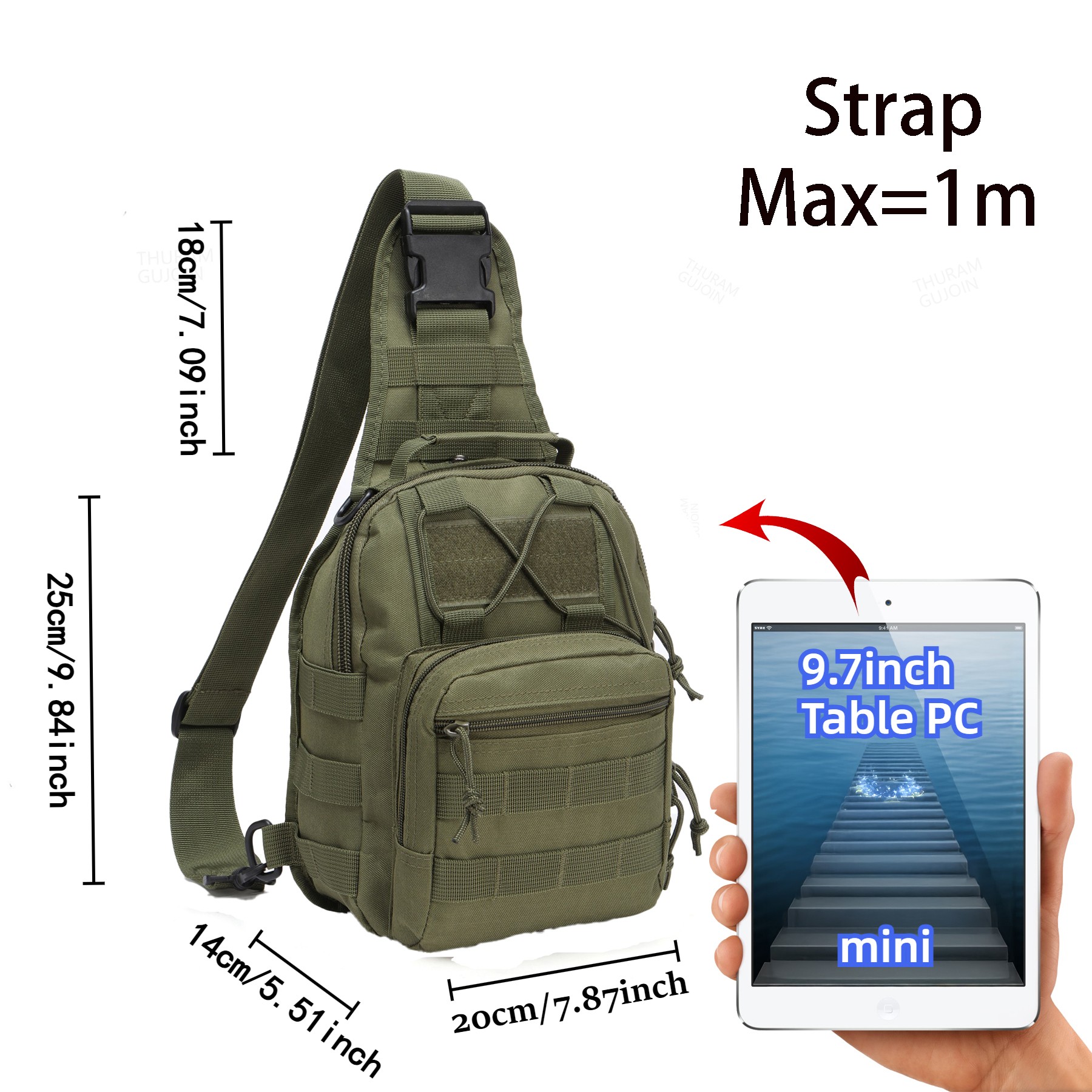 THURAM Outdoor Taktische Tasch – Sling Backpack Shoulder Bewertung und Preis
