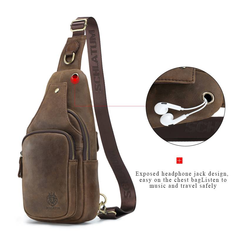 SCHLATUM Brusttasche aus 100 % – Leather Backpack Vintage Bewertung und Preis